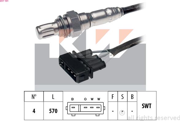 KW 497 191 - Lambda zonde www.autospares.lv