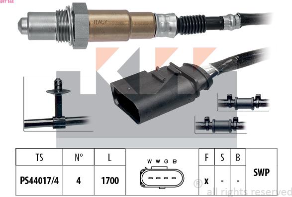 KW 497 165 - Lambda Sensor www.autospares.lv