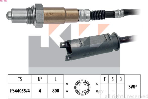 KW 497 120 - Lambda zonde www.autospares.lv