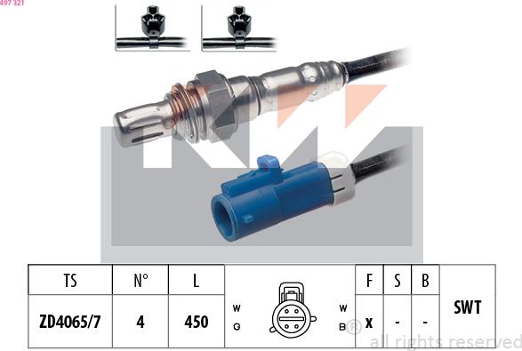 KW 497 321 - Lambda zonde autospares.lv