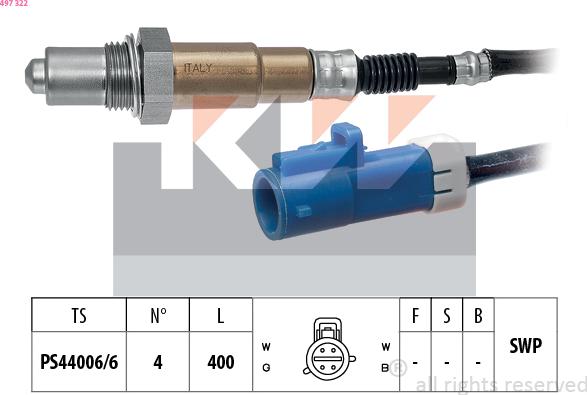 KW 497 322 - Lambda Sensor www.autospares.lv