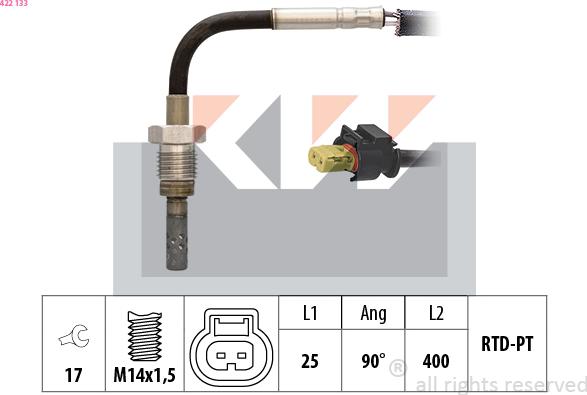 KW 422 133 - Devējs, Izplūdes gāzu temperatūra www.autospares.lv