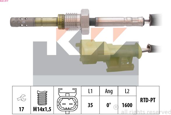 KW 422 217 - Devējs, Izplūdes gāzu temperatūra www.autospares.lv