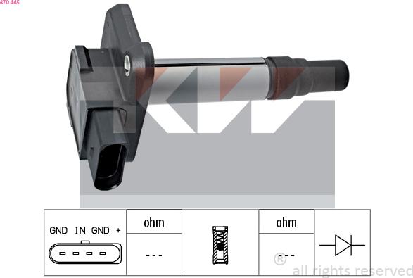 KW 470 445 - Ignition Coil www.autospares.lv