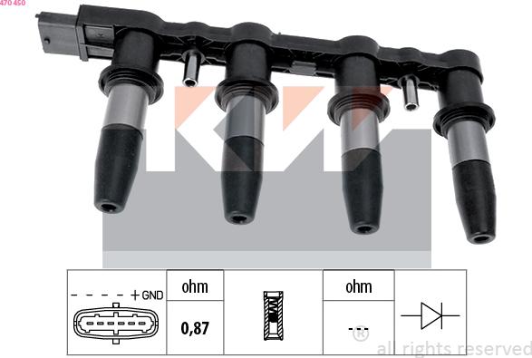 KW 470 450 - Aizdedzes spole www.autospares.lv