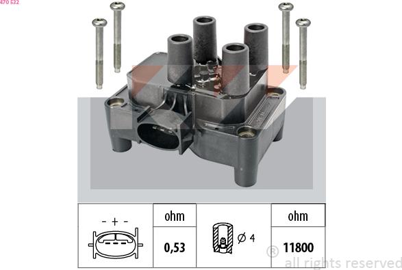 KW 470 532 - Aizdedzes spole autospares.lv