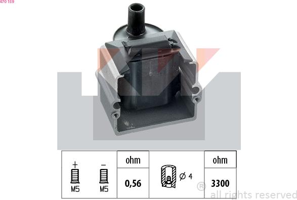 KW 470 159 - Ignition Coil www.autospares.lv