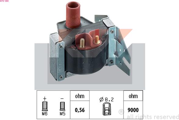 KW 470 180 - Aizdedzes spole autospares.lv