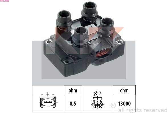 KW 470 299S - Aizdedzes spole autospares.lv