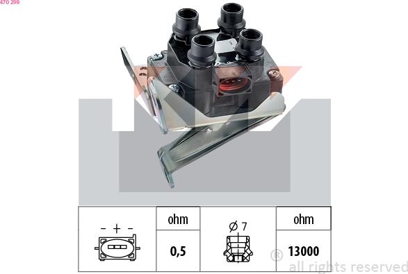 KW 470 299 - Aizdedzes spole autospares.lv