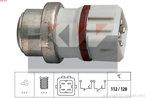 KW 540 107 - Devējs, Dzesēšanas šķidruma temperatūra www.autospares.lv