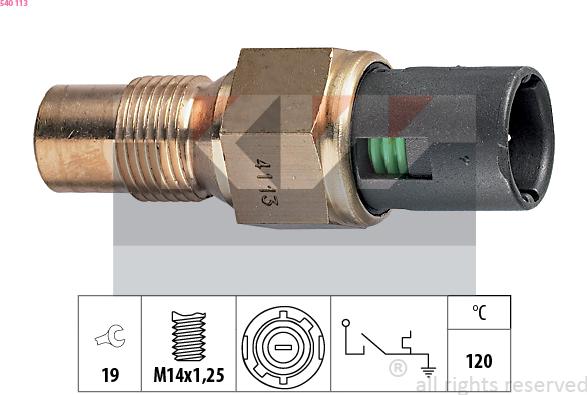 KW 540 113 - Sensor, coolant temperature www.autospares.lv