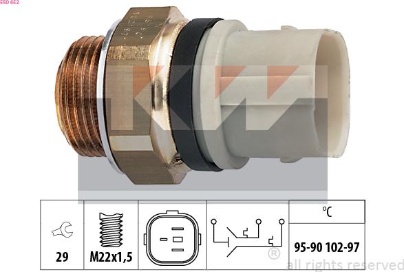 KW 550 652 - Termoslēdzis, Radiatora ventilators autospares.lv