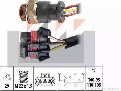 KW 550 615 - Термовыключатель, вентилятор радиатора / кондиционера www.autospares.lv