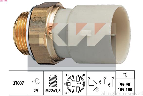 KW 550 688 - Termoslēdzis, Radiatora ventilators autospares.lv