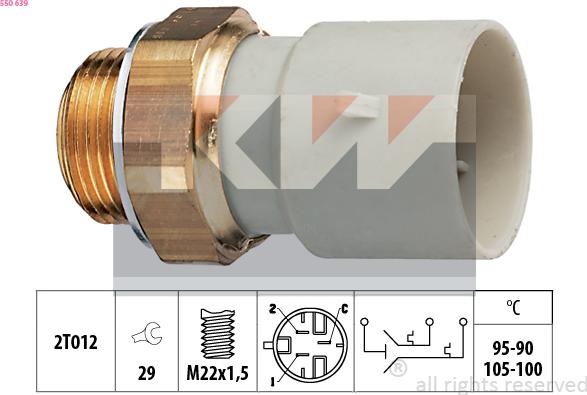 KW 550 639 - Termoslēdzis, Radiatora ventilators autospares.lv