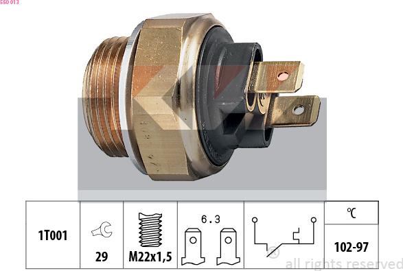 KW 550 013 - Termoslēdzis, Radiatora ventilators www.autospares.lv