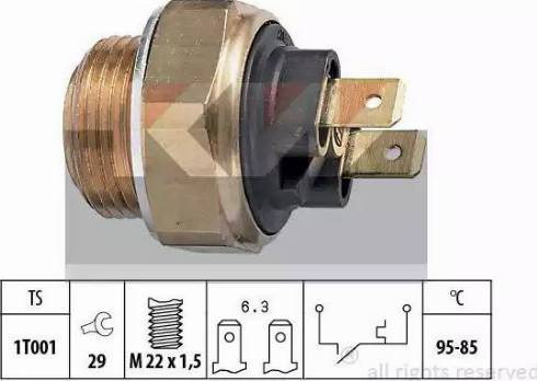 KW 550 033 - Temperature Switch, radiator / air conditioner fan www.autospares.lv