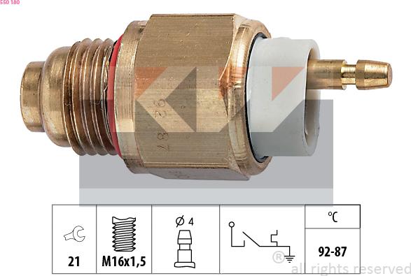 KW 550 180 - Termoslēdzis, Radiatora ventilators www.autospares.lv