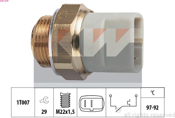 KW 550 279 - Termoslēdzis, Radiatora ventilators www.autospares.lv