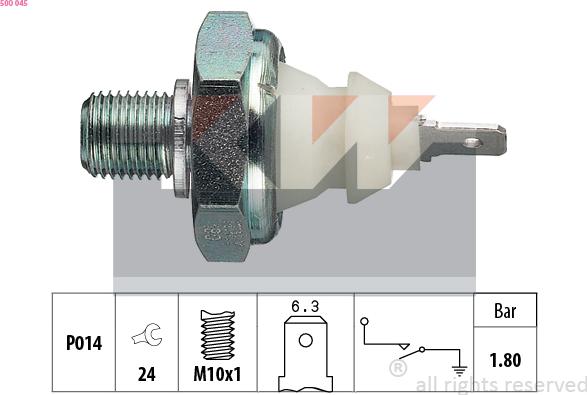 KW 500 045 - Devējs, Eļļas spiediens autospares.lv