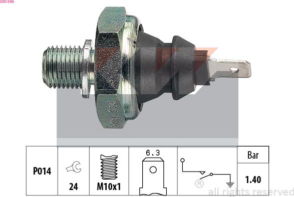 KW 500 046 - Devējs, Eļļas spiediens www.autospares.lv