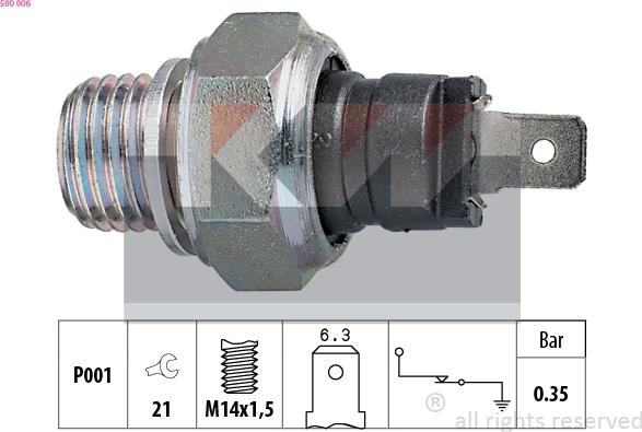 KW 500 006 - Devējs, Eļļas spiediens www.autospares.lv