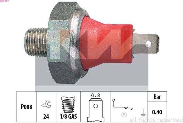 KW 500 017 - Devējs, Eļļas spiediens www.autospares.lv