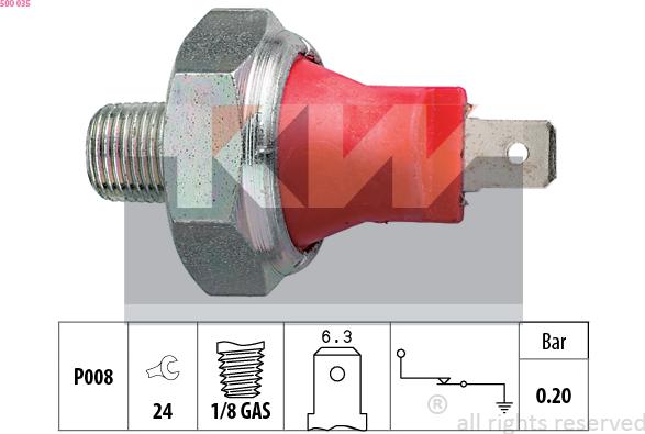 KW 500 035 - Devējs, Eļļas spiediens www.autospares.lv