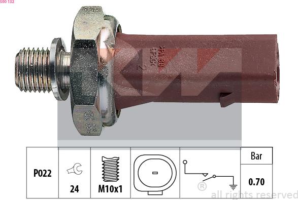 KW 500 132 - Sender Unit, oil pressure www.autospares.lv