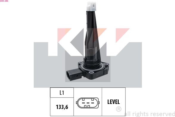 KW 500 245 - Sensor, engine oil level www.autospares.lv