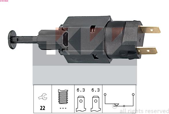 KW 510 050 - Bremžu signāla slēdzis www.autospares.lv