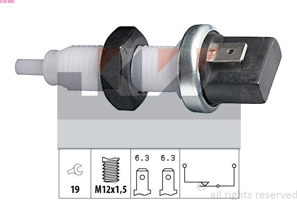 KW 510 000 - Выключатель стоп сигнала / сцепления www.autospares.lv