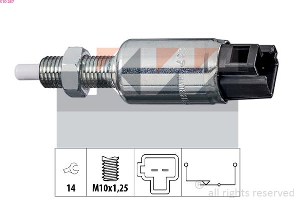 KW 510 287 - Switch, clutch control (cruise control) www.autospares.lv