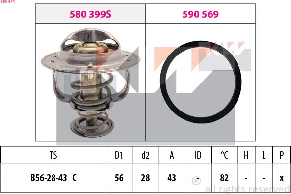 KW 580 444 - Termostats, Dzesēšanas šķidrums autospares.lv