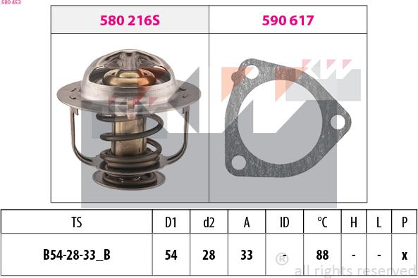 KW 580 453 - Termostats, Dzesēšanas šķidrums autospares.lv