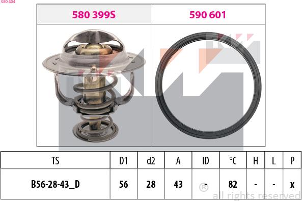 KW 580 404 - Termostats, Dzesēšanas šķidrums autospares.lv