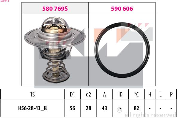 KW 580 413 - Termostats, Dzesēšanas šķidrums www.autospares.lv