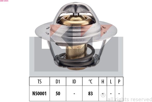 KW 580 543S - Termostats, Dzesēšanas šķidrums autospares.lv