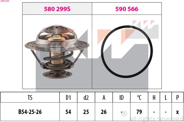 KW 580 525 - Coolant thermostat / housing www.autospares.lv