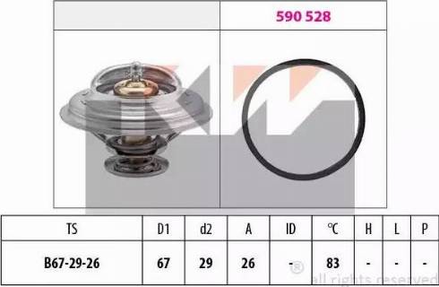 KW 580 526 - Termostats, Dzesēšanas šķidrums www.autospares.lv