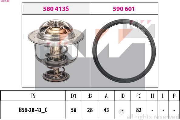 KW 580 640 - Termostats, Dzesēšanas šķidrums www.autospares.lv