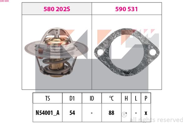 KW 580 600 - Termostats, Dzesēšanas šķidrums www.autospares.lv