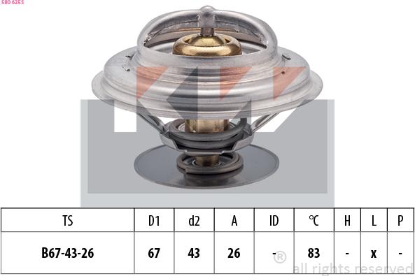 KW 580 625S - Термостат охлаждающей жидкости / корпус www.autospares.lv