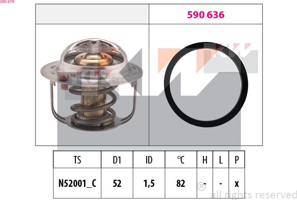 KW 580 679 - Coolant thermostat / housing www.autospares.lv