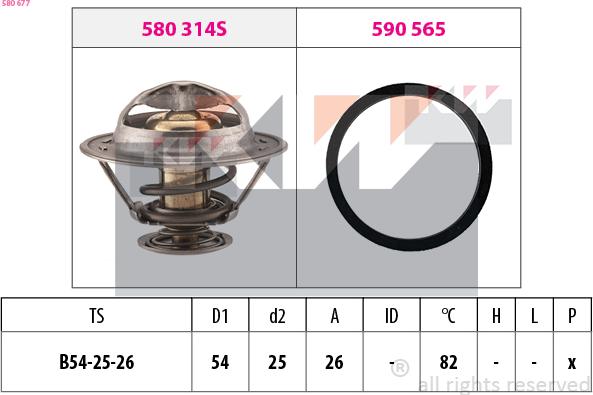 KW 580 677 - Coolant thermostat / housing www.autospares.lv