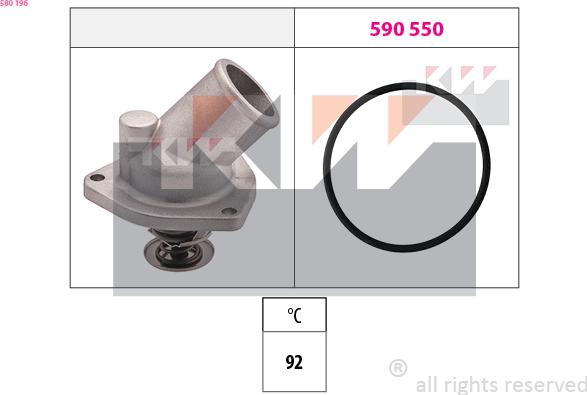 KW 580 196 - Termostats, Dzesēšanas šķidrums autospares.lv