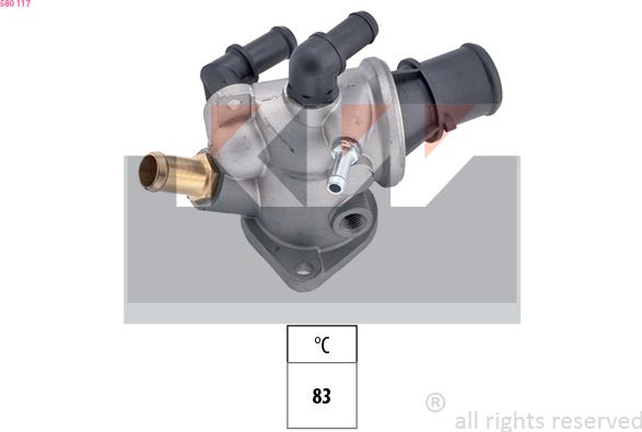 KW 580 117 - Termostats, Dzesēšanas šķidrums autospares.lv