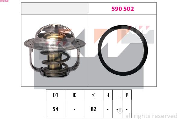 KW 580 800 - Termostats, Dzesēšanas šķidrums autospares.lv