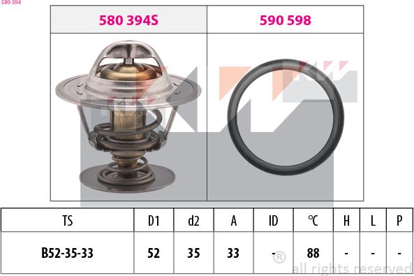 KW 580 394 - Termostats, Dzesēšanas šķidrums autospares.lv